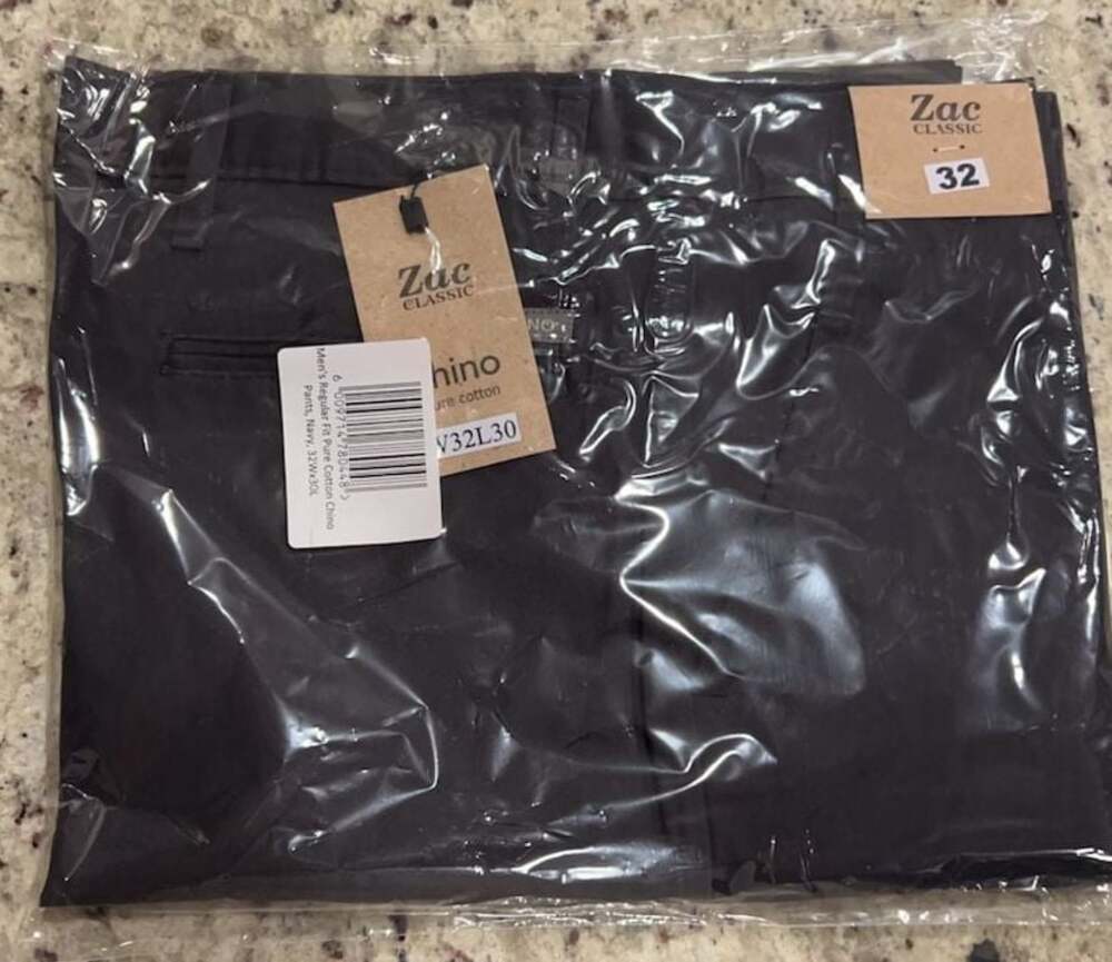 Zac Classic Men's Regular Fit Pure Cotton Chino Pants Navy 32x30